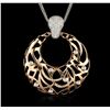 14KT Rose and White Gold 0.88ctw Diamond Pendant With Chain