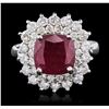 Image 1 : 18KT White Gold 4.68ct Ruby and Diamond Ring