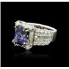 Image 2 : 14KT Two-Tone Gold 3.12ct Tanzanite and Diamond Ring