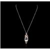 Image 1 : 14KT White Gold 23.00ct Beryl, Sapphire and Ruby Pendant With Chain