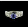 Image 1 : 14KT White Gold 0.94ct Tanzanite and Diamond Ring