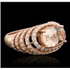 Image 2 : 14KT Rose Gold 3.74ct Morganite and Diamond Ring