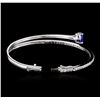 Image 4 : 14KT White Gold 3.21ct Tanzanite and Diamond Bangle Bracelet
