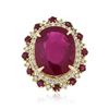 Image 1 : 14KT Yellow Gold 11.83ctw Ruby and Diamond Ring