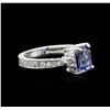 Image 2 : 14KT White Gold 1.32ct Tanzanite and Diamond Ring
