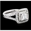 Image 2 : 14KT White Gold EGL Certified 1.94ctw Diamond Ring