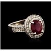 Image 2 : 14KT White Gold 2.95ct Ruby and Diamond Ring