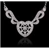 Image 1 : 14KT White Gold 0.40ctw Diamond Pendant With Chain