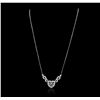 Image 2 : 14KT White Gold 0.40ctw Diamond Pendant With Chain