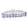 Image 2 : 14KT White Gold 25.05ctw Tanzanite and Diamond Bracelet