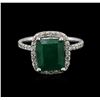 Image 1 : 14KT White Gold 2.78ct Emerald and Diamond Ring