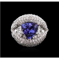 14KT White Gold 1.81ct Tanzanite and Diamond Ring