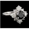Image 2 : 14KT White Gold 2.56ctw Black Diamond Ring