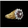 Image 2 : 18KT Yellow Gold 1.26ctw Ruby and Diamond Ring