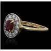 Image 2 : 14KT Yellow Gold 0.74ct Ruby and Diamond Ring