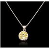 Image 1 : 14KT White Gold 0.25ctw Yellow Sapphire Pendant With Chain