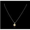 Image 2 : 14KT White Gold 0.25ctw Yellow Sapphire Pendant With Chain