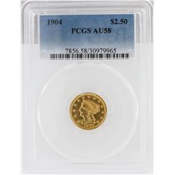 1904 PCGS AU58 $2.50 Liberty Head Quarter Eagle Coin