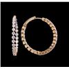 Image 2 : 2.63ctw Diamond Hoop Earrings - 18KT Rose Gold