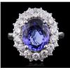 Image 1 : 14KT White Gold 4.33ct Tanzanite and Diamond Ring