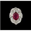 Image 1 : 14KT White Gold 4.42ct Ruby and Diamond Ring