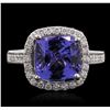 Image 1 : 14KT White Gold 4.56ct Tanzanite and Diamond Ring