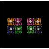 Image 1 : 14KT White Gold 4.00ctw Multicolor Sapphire and Diamond Earrings