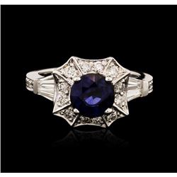 14KT White Gold 1.84ct Sapphire and Diamond Ring