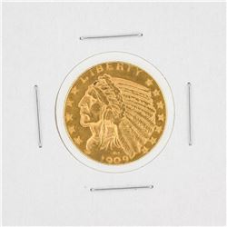 1909-D $5 AU Indian Head Half Eagle Coin