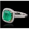 Image 2 : 14KT Two-Tone Gold 3.85ct Emerald and Diamond Ring