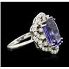 Image 2 : 14KT White Gold 4.71ct Tanzanite and Diamond Ring