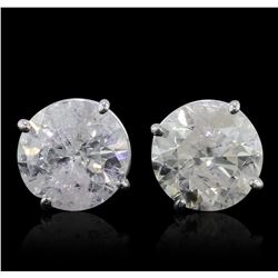 14KT White Gold 3.27ctw Diamond Stud Earrings