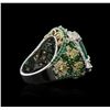 Image 3 : Two-Tone GIA Certified 10.34ctw Emerald and Diamond Ring