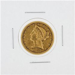 1899-S $5 VF Liberty Head Half Eagle Coin