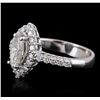 Image 2 : 14KT White Gold 1.83ctw Marquise Cut Diamond Ring