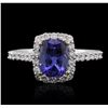 Image 1 : 14KT White Gold 1.71ct Tanzanite and Diamond Ring