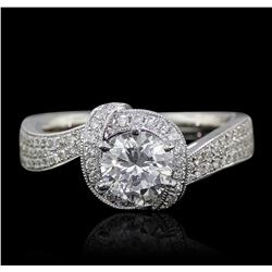 18KT White Gold EGL Certified 1.36ctw Diamond Ring