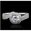 Image 1 : 18KT White Gold EGL Certified 1.36ctw Diamond Ring