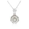 Image 2 : 14KT White Gold 0.55ctw Diamond Pendant With Chain