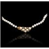 Image 1 : 18KT Yellow Gold 0.18ctw Diamond and  Pearl Necklace