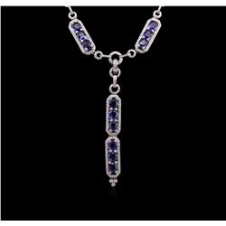 18KT White Gold 14.50ctw Sapphire and Diamond Necklace