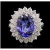 Image 1 : 14KT White Gold 4.02ct Tanzanite and Diamond Ring