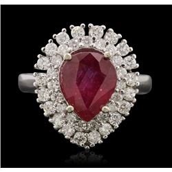 14KT White Gold 3.22ct Ruby and Diamond Ring