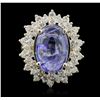 Image 1 : 14KT Yellow Gold 8.91ct Tanzanite and Diamond Ring