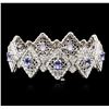 Image 2 : 14KT White Gold 7.20ctw Tanzanite and Diamond Bracelet