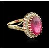 Image 2 : 14KT Yellow Gold 9.29ct Ruby and Diamond Ring