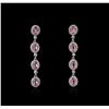 Image 1 : 14KT White Gold 1.60ctw Pink Sapphire and Diamond Earrings