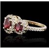 Image 2 : 14KT Yellow Gold 2.18ctw Ruby and Diamond Ring