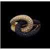 Image 1 : 1.05ctw Blue Sapphire and Diamond Ring - 18KT Yellow Gold