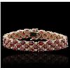 Image 2 : 14KT Yellow Gold 28.98ctw Ruby and Diamond Bracelet